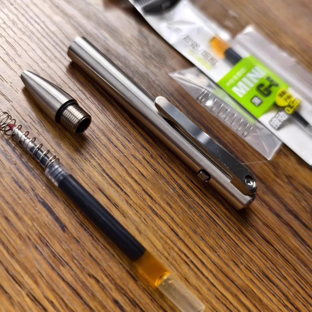 TKP1 Mini Penna A Sfera In Titanio EDC Bolt Action