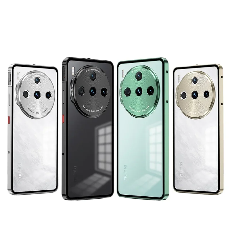 Premium Aluminium Alloy Metal Frame Bumper with Tempered Glass Cover - Shockproof Hard Case