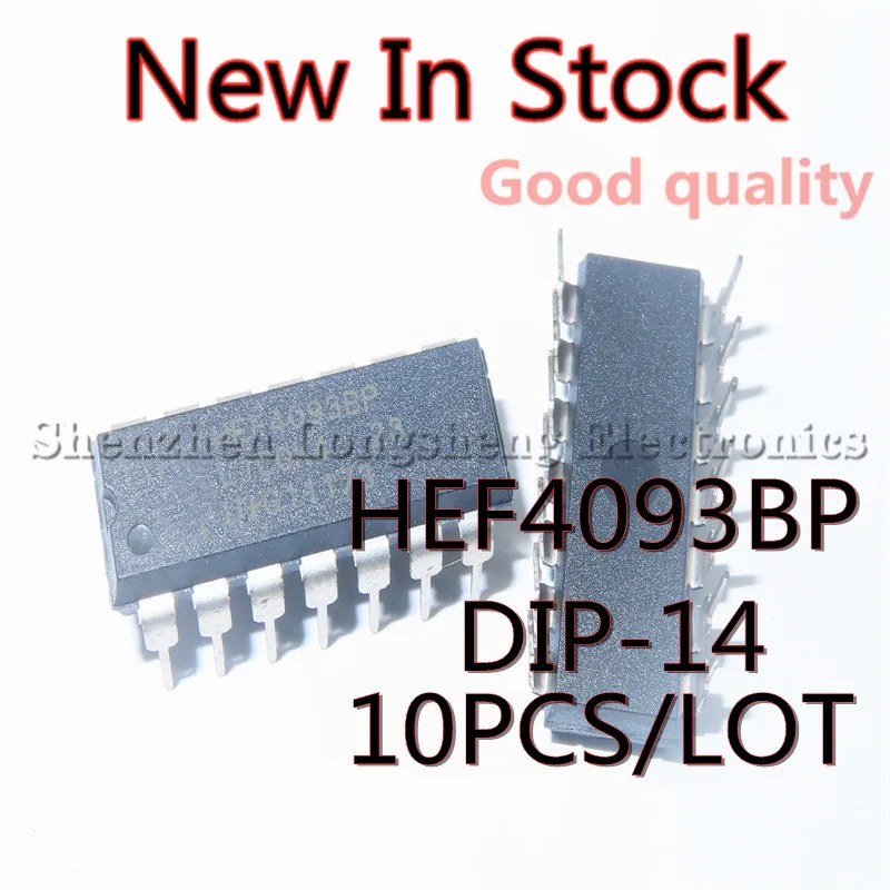 

10PCS/LOT HEF4093BP HEF4093 DIP-14 Quad 2 Input with Non-Schmitt Trigger New In Stock Original Quality 100%