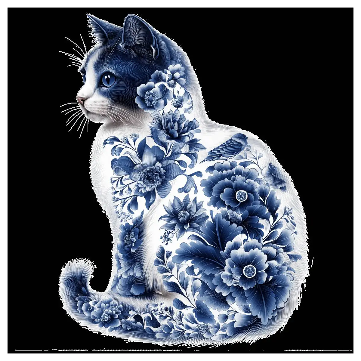Das Blaue Katzen-Kreuzstich-Set DIY 11CT/14CT Stickerei DIY Stickset Wanddekoration