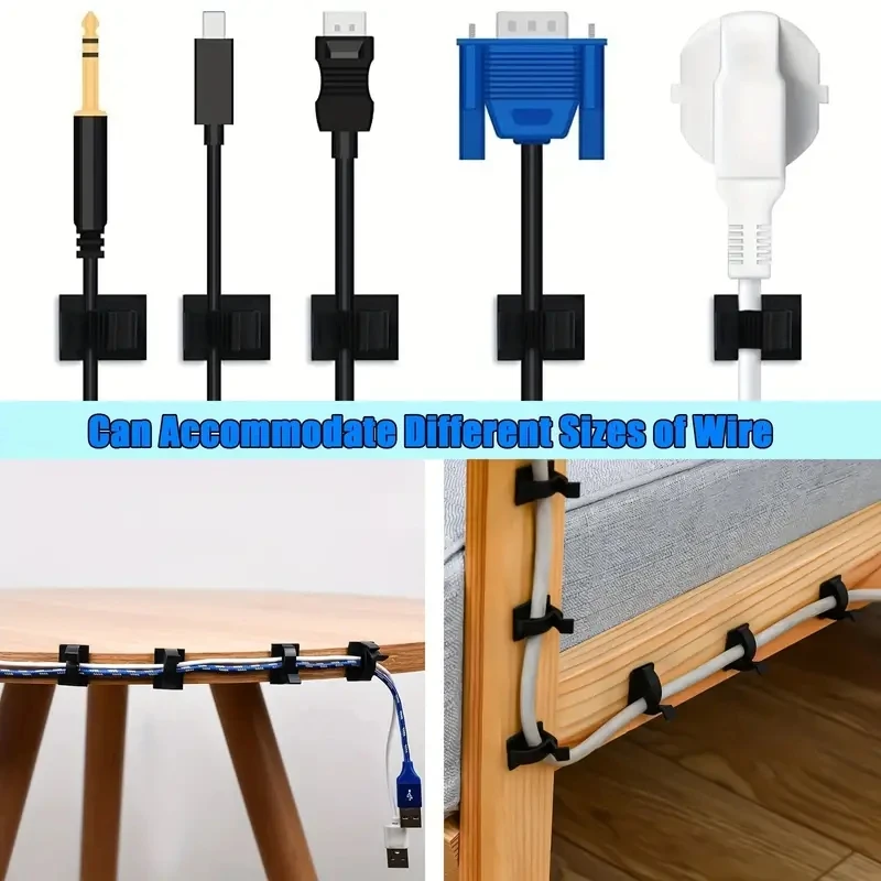 Cable Clip 50pcs Mini Outdoor With Adhesive Tapes Light Clips Decoration Self Adhesive Hooks Wire Holder