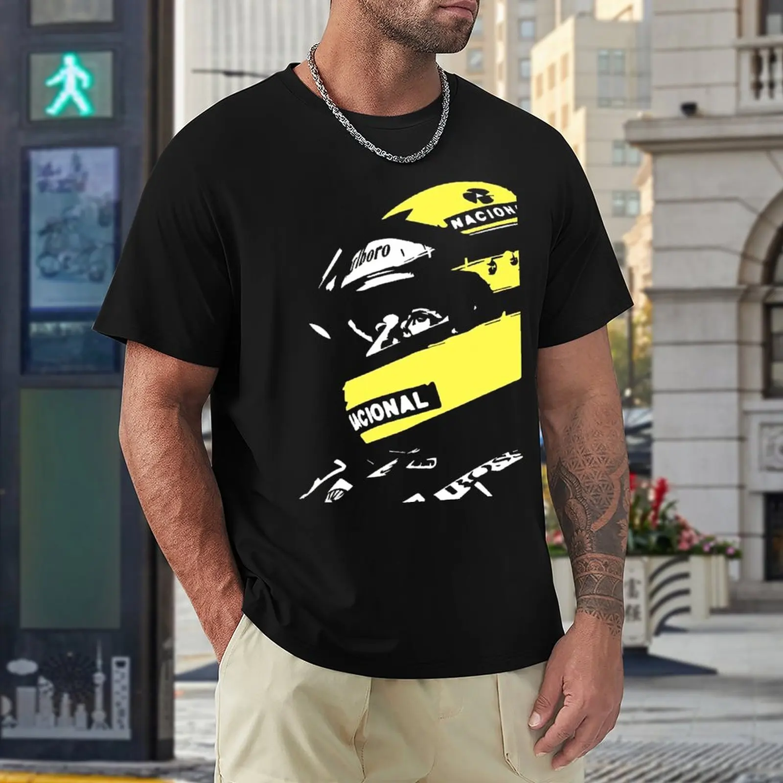 Girocollo Ayrton Senna F1 Race Raer 3 T-Shirt Motion Tshirt Novità Divertente Novità Tempo Libero Eur Size