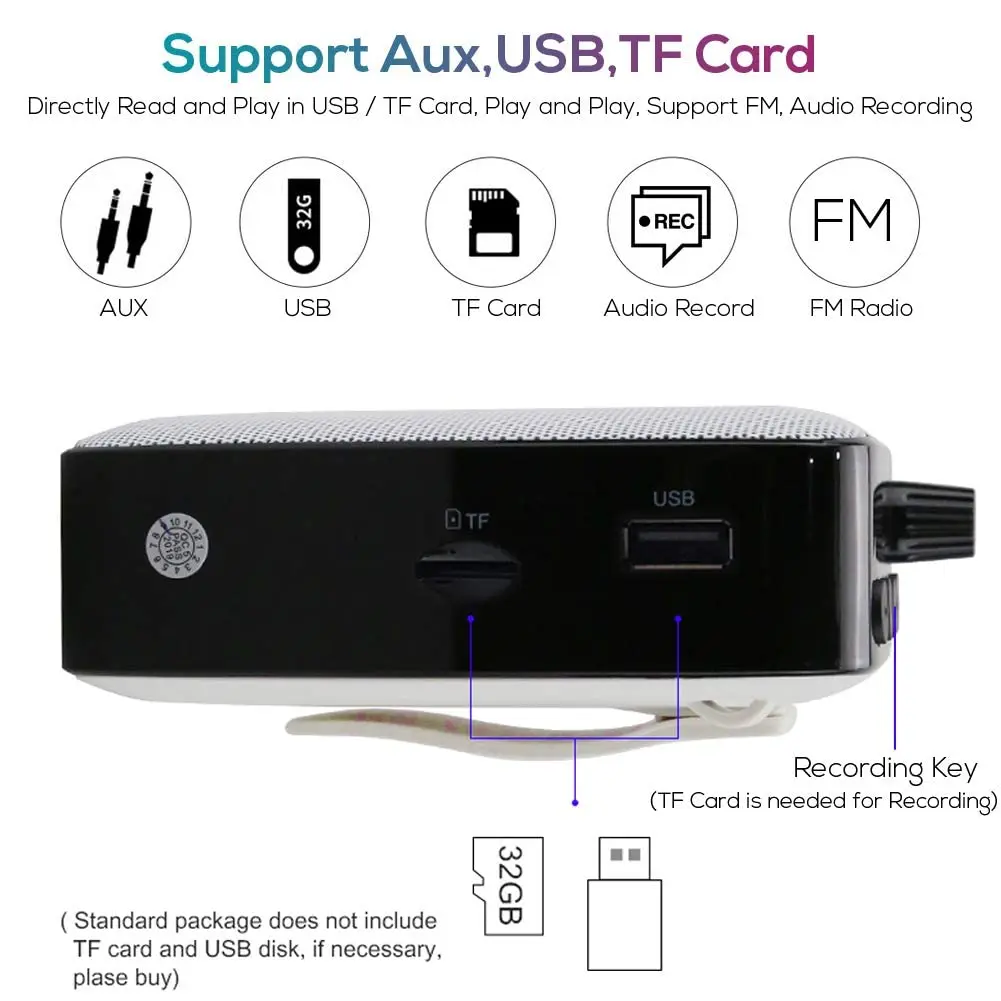 مكبر صوت محمول شيدو مع ميكروفون لاسلكي UHF ، راديو...