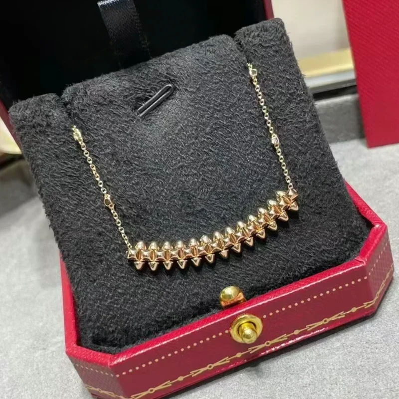 

ZC Luxury Brand 925 Sterling Silver Rivet Necklace for Women Personalized Punk Fashion Temperament Party High end Jewelry Gift