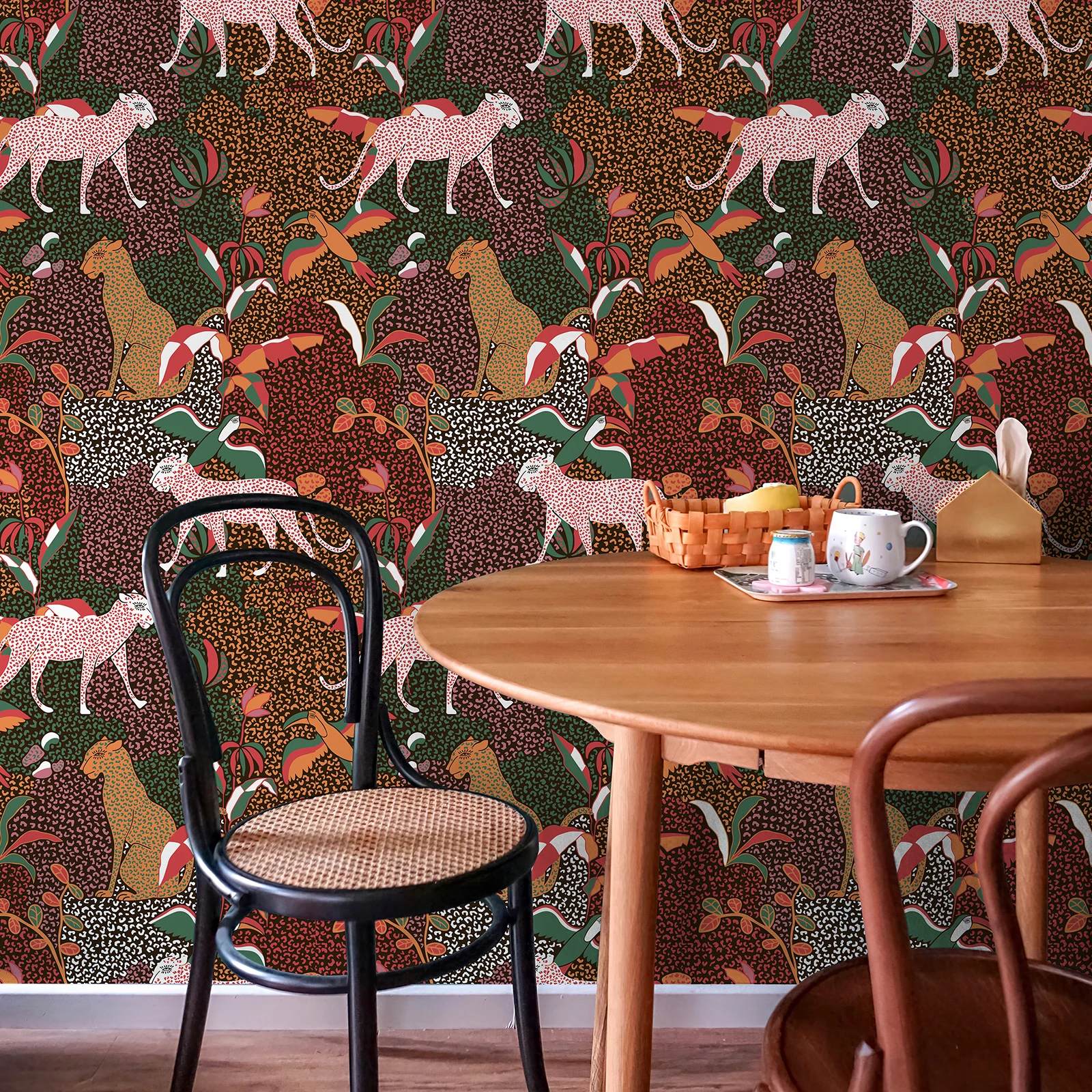 Vintage colorido leopardo pvc decoração de casa casca e vara animal rosa  estilizado decoração retro à prova dwaterproof água cozinha banheiro  adesivo - AliExpress, image size:1600x1600