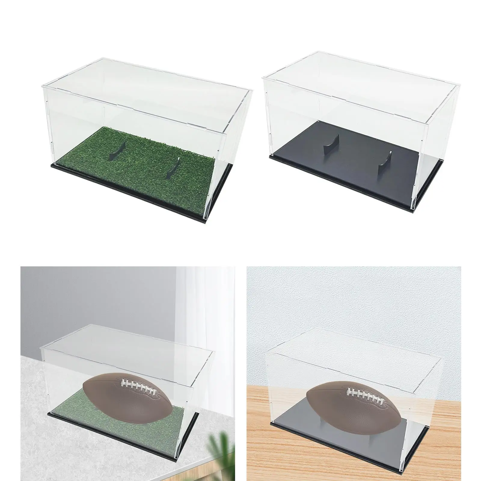 Football Display Case Dustproof Oval Ball Holder Acrylic Display Case for Souvenir Art Craft Collectibles Figures Volleyball
