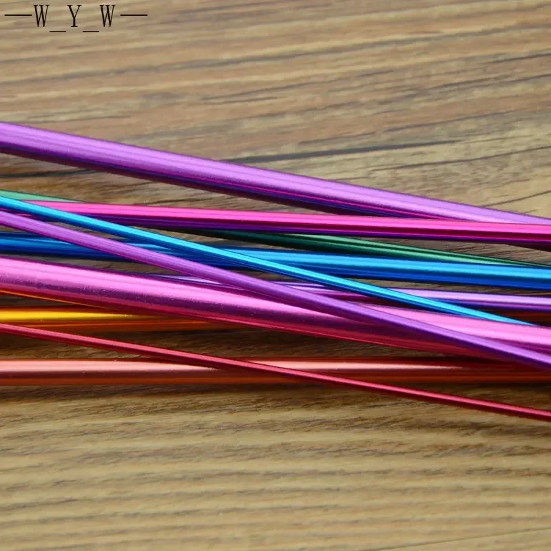 다양한 색상의 알루미늄 UNISIAN AFGHAN 크로셰 후크 니트 바늘 스웨터 바늘, 구슬 뜨개질 크로셰 세트, 2-8mm, 11 개