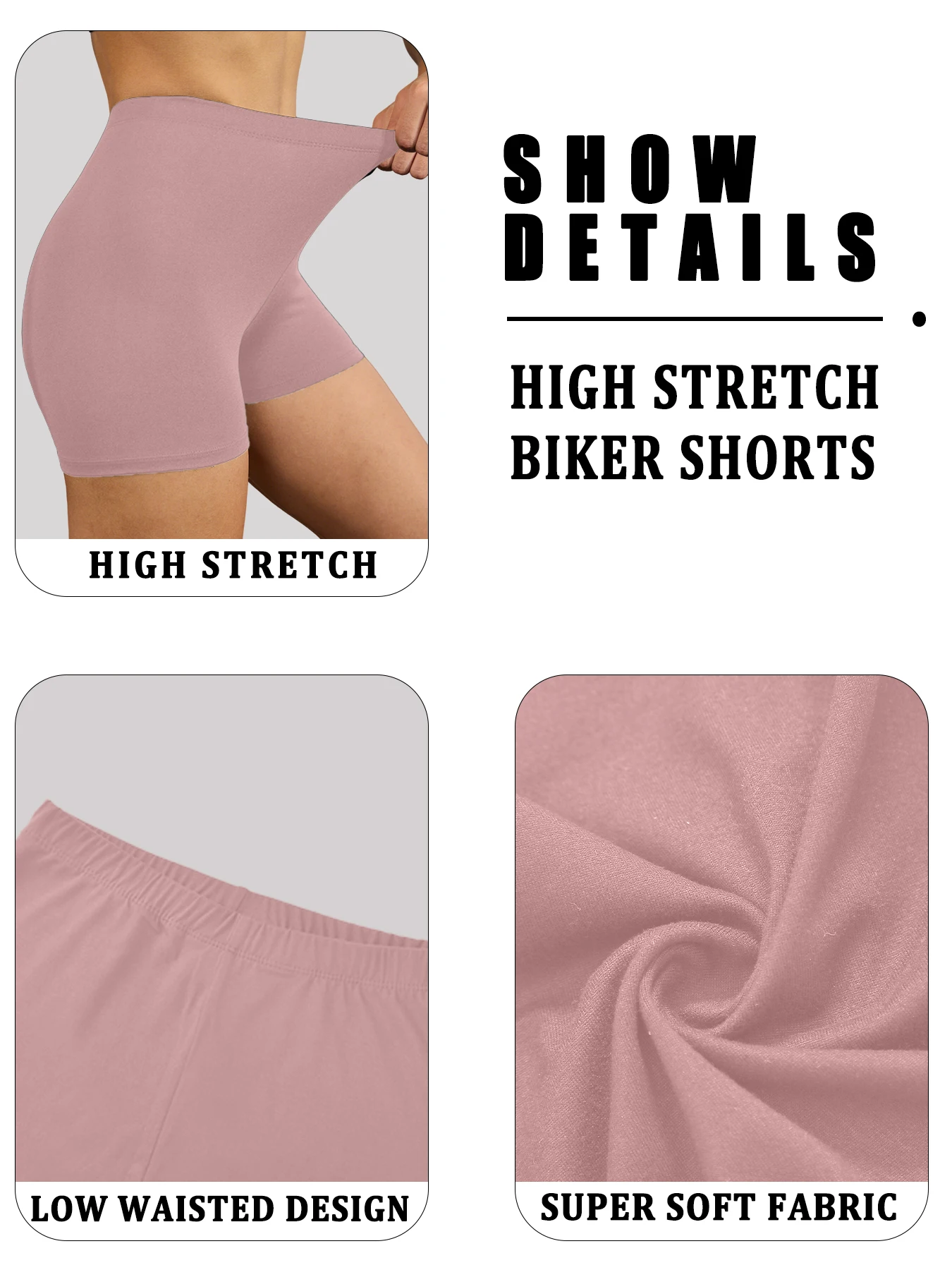 3 Pack Women's High Elastic Biker Shorts, Super Soft Proof Yoga Running Cycling Workout Gym Fitness Activewear Tights