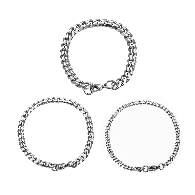 1 Pcs Stainless Steel Cuban Bracelets Of Various Sizes For Men And Women Can Be Customized stainless steel bracelet