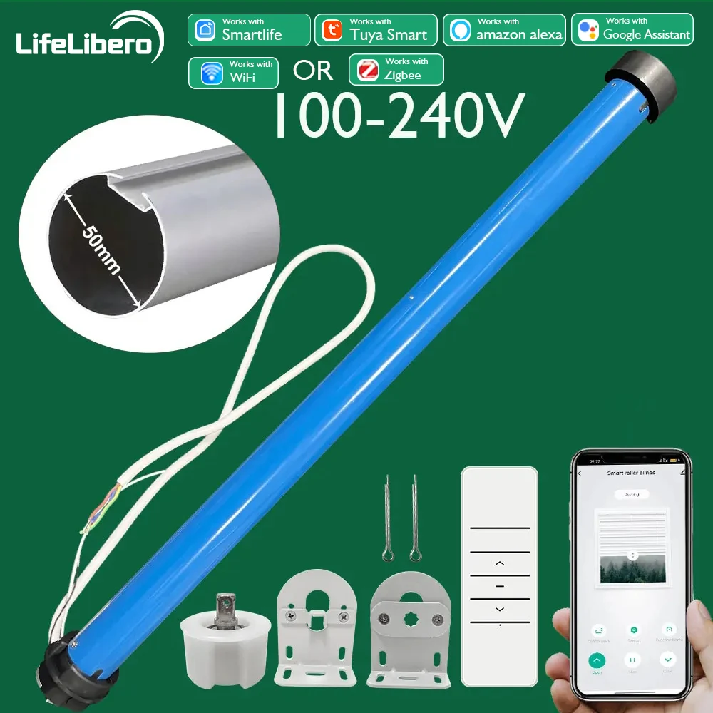 

LifeLibero Tuya Zigbee Or Wifi Automatic Curtain Roller Blind Motor For 50mm Tube Alexa Google Home Voice Control Smart Life
