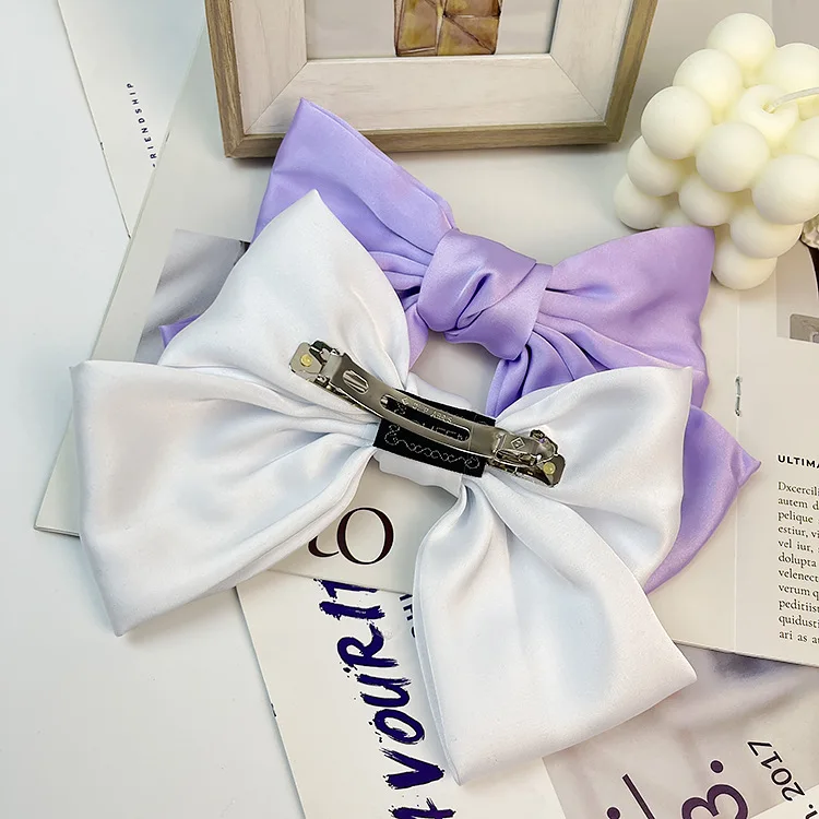Elegant Satin Double-Layer Butterfly Bow Hair Clips - Trendy Hair Accessories