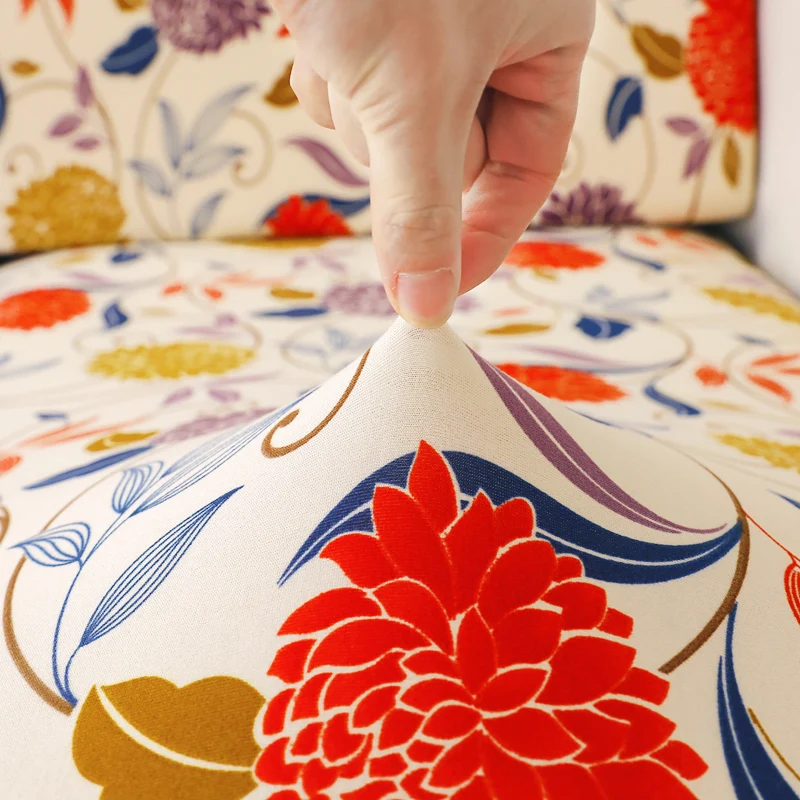 new floral printed stretch sofa seat cushion cover backrest cover protector for couch sofa cover L shape chaselong slipcovers 4