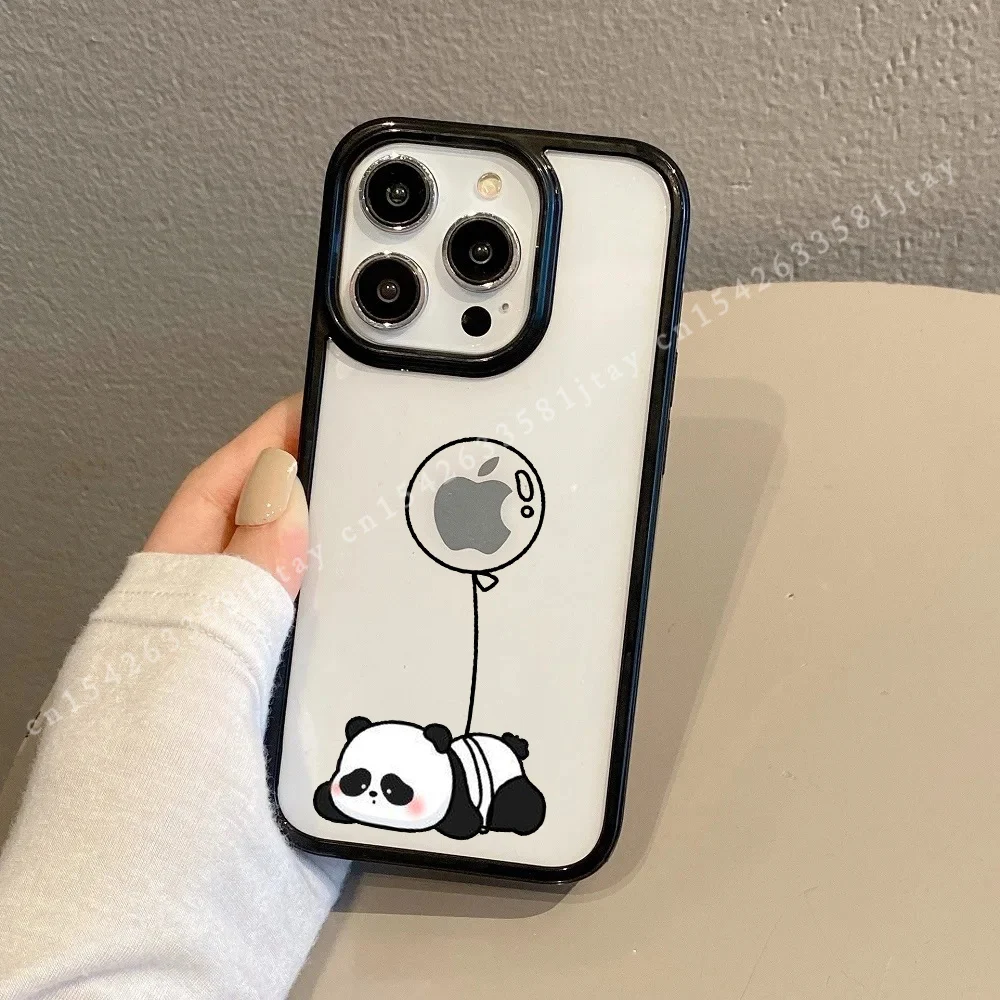 Adorable Panda Couple Shockproof Phone Case - Soft Bumper Cover
