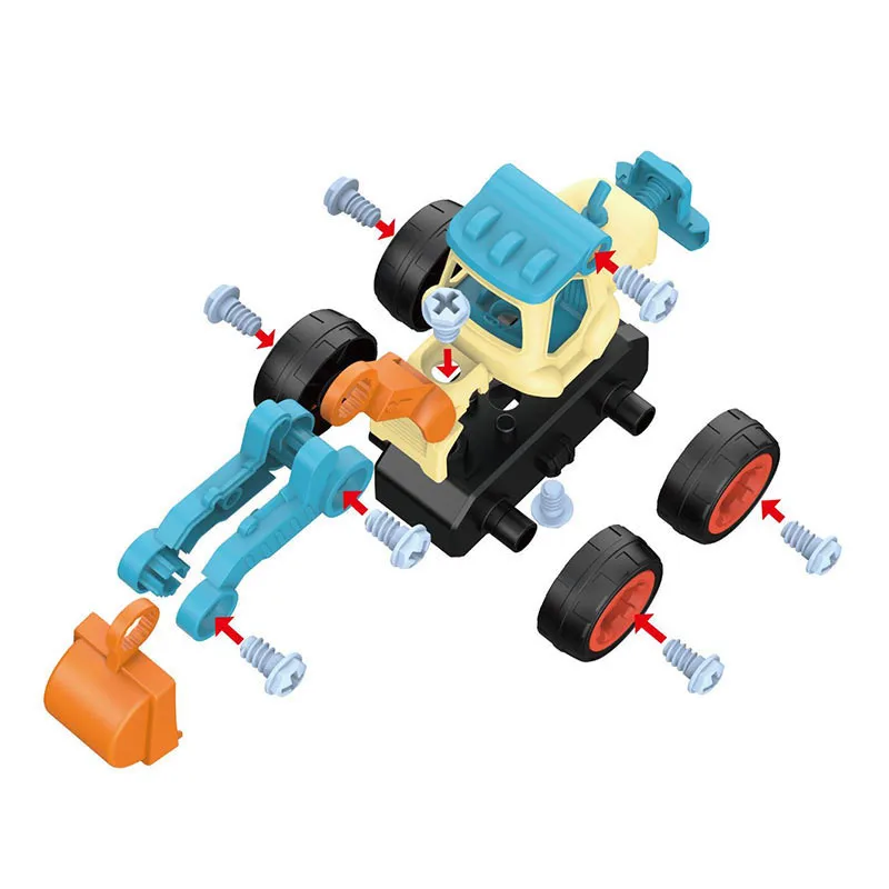 분해 건설 차량 장난감 너트 분해 로딩 언로드 엔지니어링 트럭 DIY 어린이 나사 조립 교육 완구