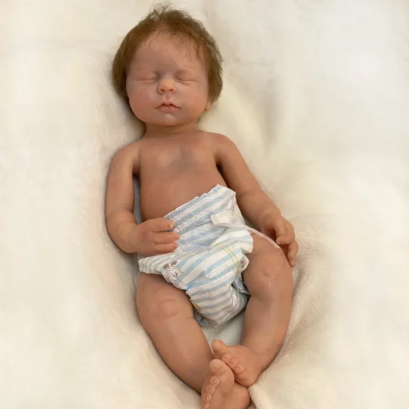 

40cm Reborn Doll Solid Silicone Reborn Doll Boy and Girl Full Body Bebe Reborn Menina Macia Recém-nascido De Corpo Inteiro