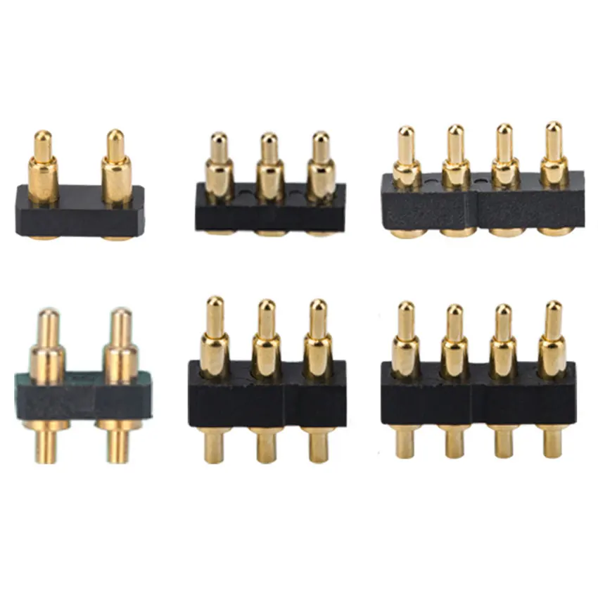 Cltgxdd 1 Stück männlich weiblich Pogo Pin Stecker Pogopin Batterie federbelasteter Kontakt SMD DIP Nadel PCB 2 3 4 Pin 2,54 mm Rastermaß – Detail 2