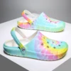 Garden Clogs Slip On Lightweight Two-way Wear Garden Clogs, Comfortable Women's Tie-dye Pattern Clogs, Non-slip  Beach Slides 3