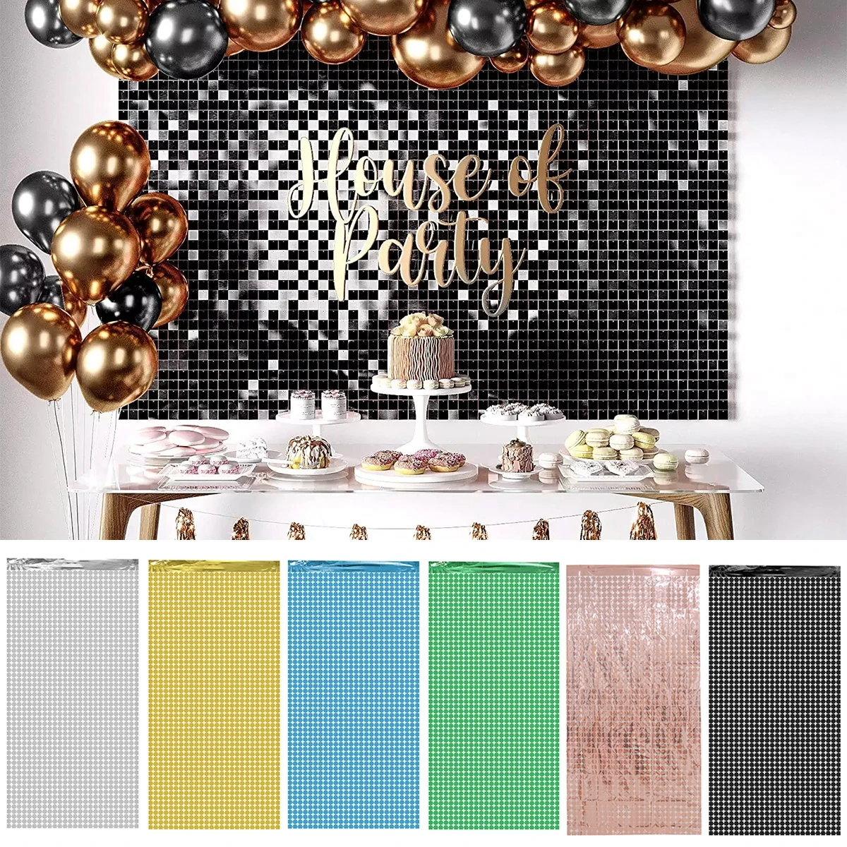 

Rain Curtain Background Happy Birthday Party Decor Shimmer Wall Backdrop Wedding Party Decor Baby Shower Sequin Wall Background