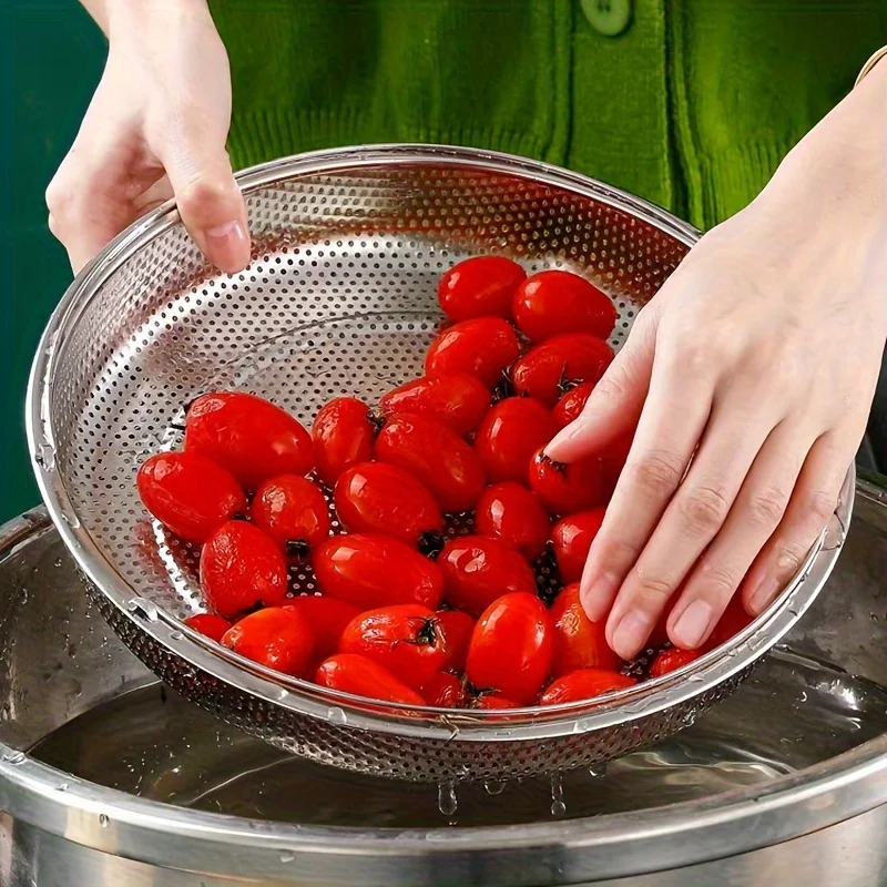 1pc Stainless Steel Multi-Functional Steamer Basket Uncharged Kitchen Strainer For Steaming Rice Dumplings and Vegetables Steamer Rack Steamer Basket