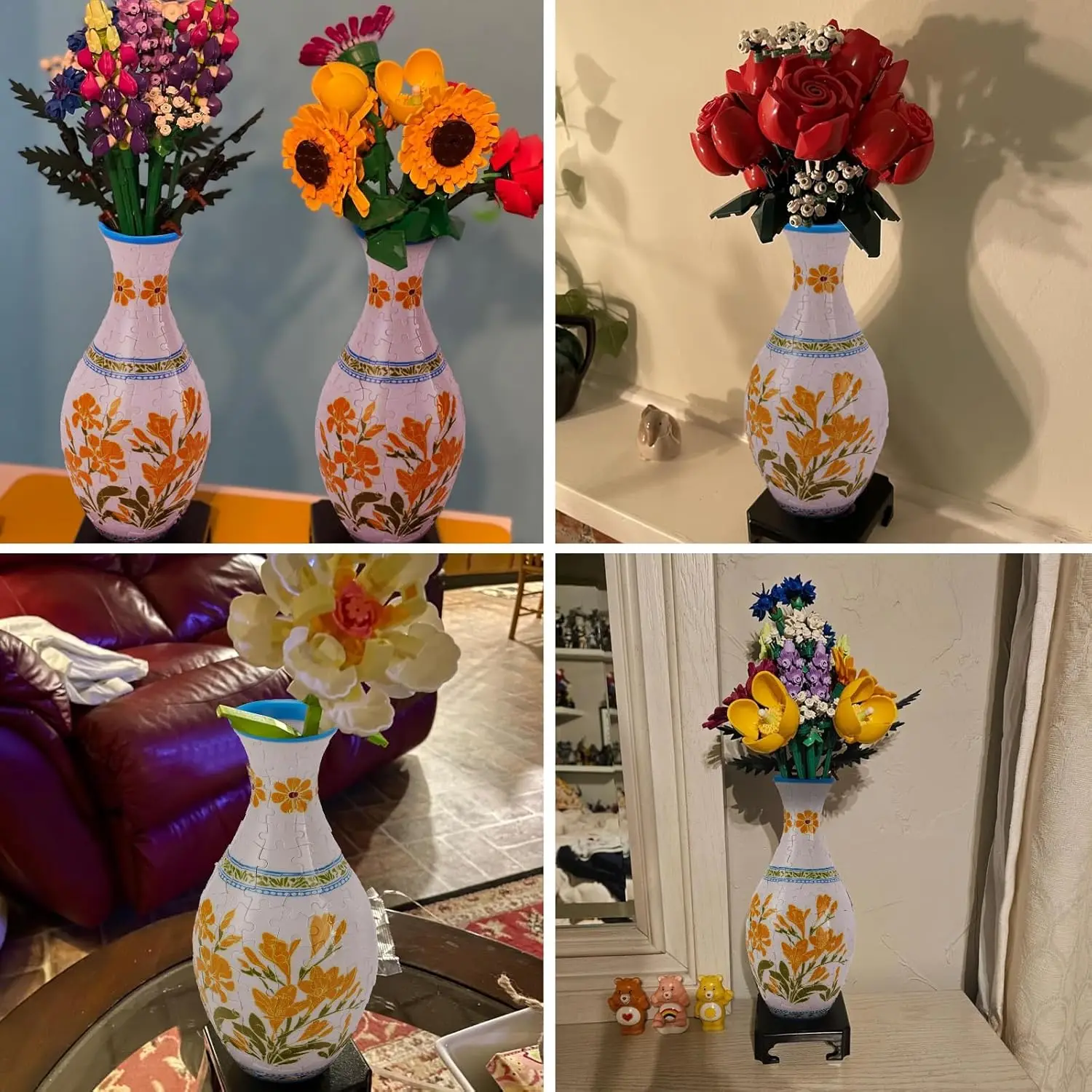 Plastic Puzzle Home Decoration Flower Arrangement Toy
