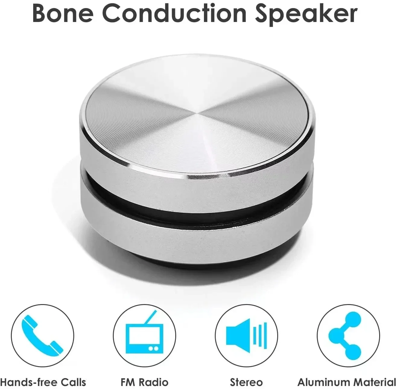 Mini Portable Metal Bone Conduction Bluetooth Speaker Vibration Stereo Audio Digital TWS Wireless Smallest Speakers