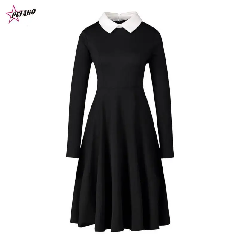 

PULABO Wine Red Winter Dress Female Elegant Office Dress Long Sleeve Cotton Dress Business Dress For Women Office Female