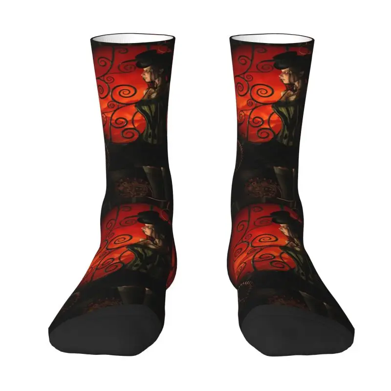 Steampunk Uomo Donna Calzini Equipaggio Unisex Kawaii Wonderful Steampunk Lady Primavera Estate Autunno Inverno Dress Socks