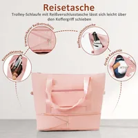 Ensemble de valises, tailles M-L-XL, valises rigides en ABS, ensembles de valises durables, valises avec roulettes pivotantes et serrure, avec sac de toilette, rose 8