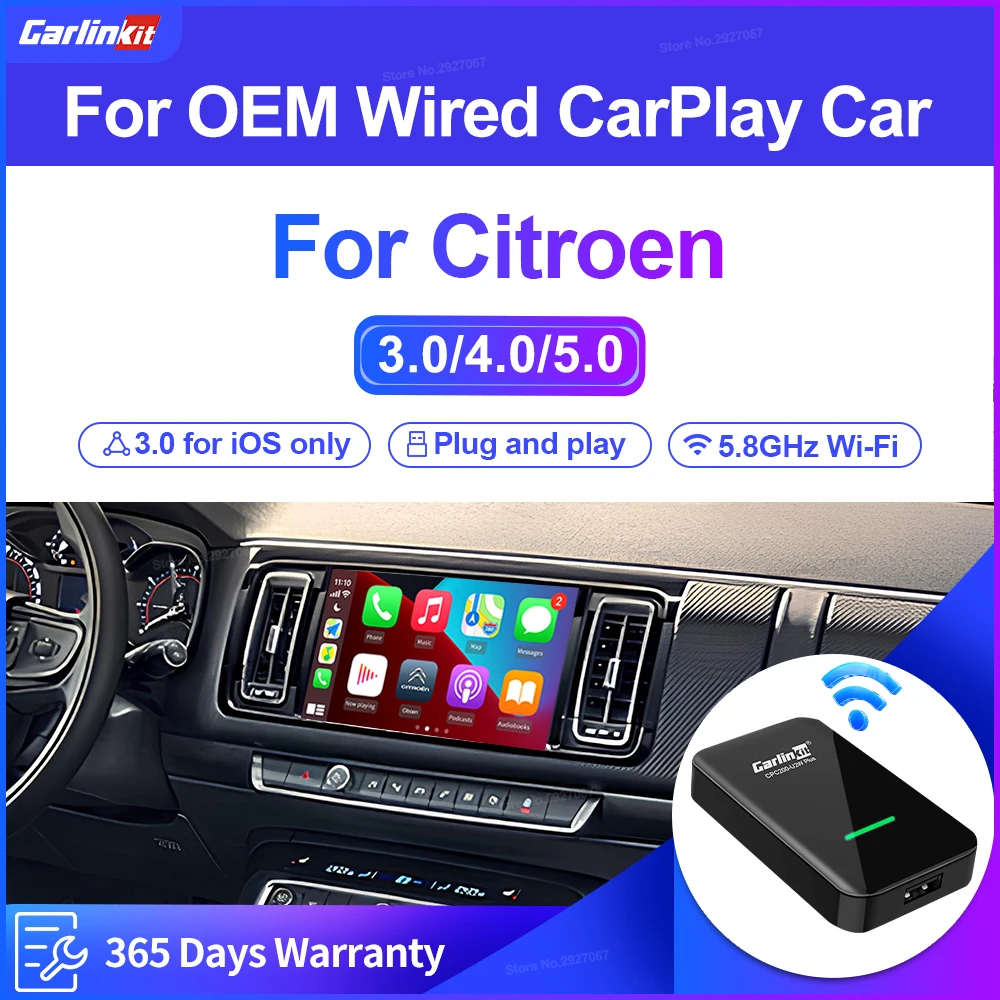 Carlinkit CarPlay Wireless Box Mini2 Ai Box 5.0G Bluetooth WiFi