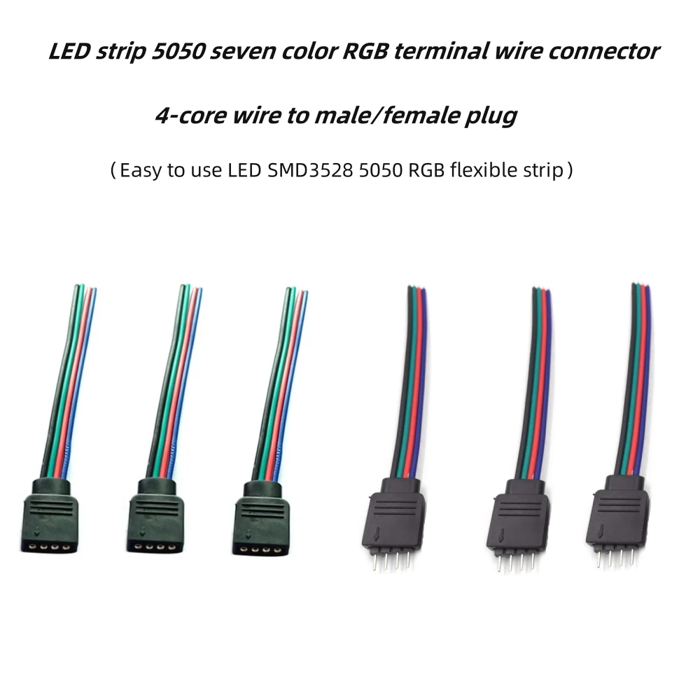 Conectores RGB macho y hembra de 4 pines, adaptadores de cables y ...