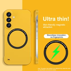 Ultra Thin Frameless Magnetic Matte Phone Case - Galaxy A55 4G (YELLOW)