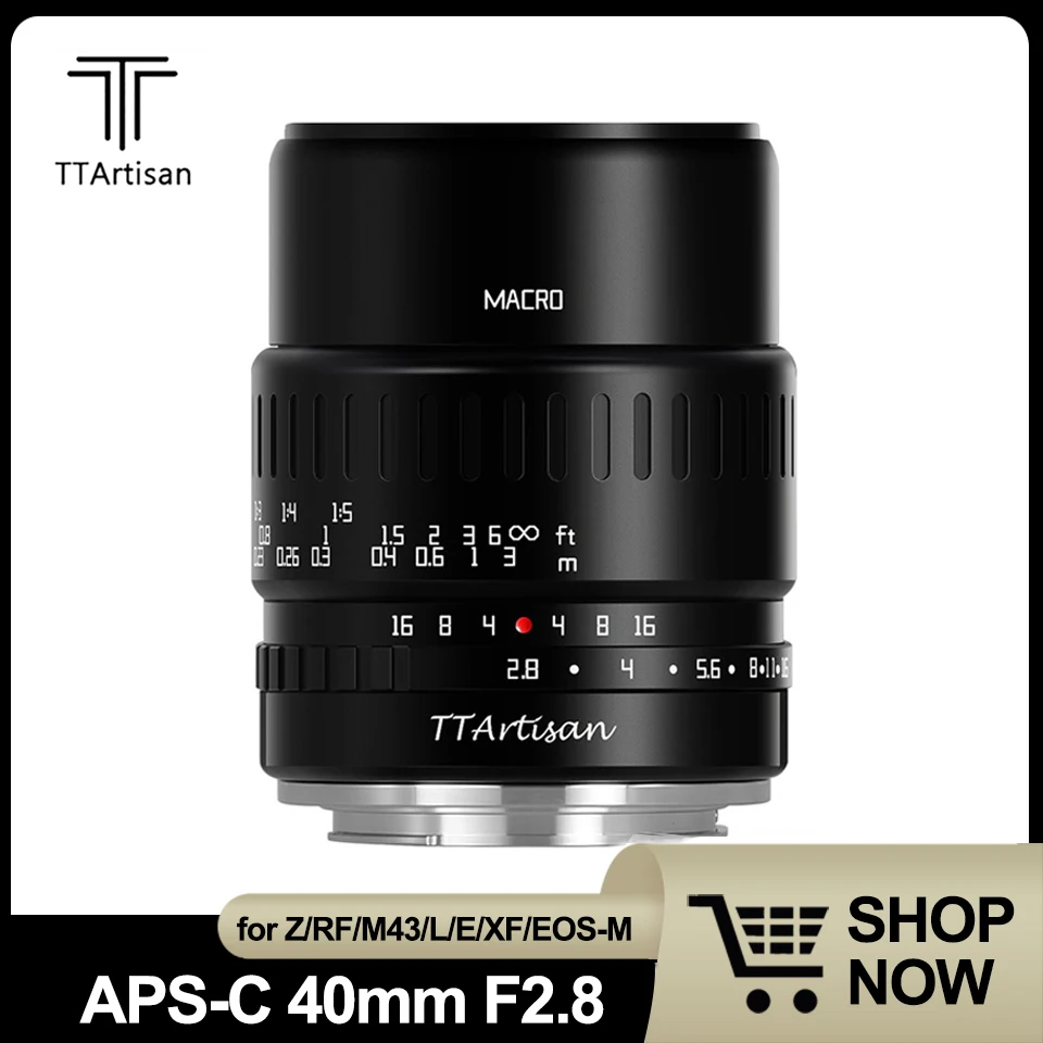 

TTArtisan APS-C 40mm F2.8 Macro Fixed Focal Length Camera Photography Lens for Sony E Fuji X Nikon Z L M43 Canon RF M Mount