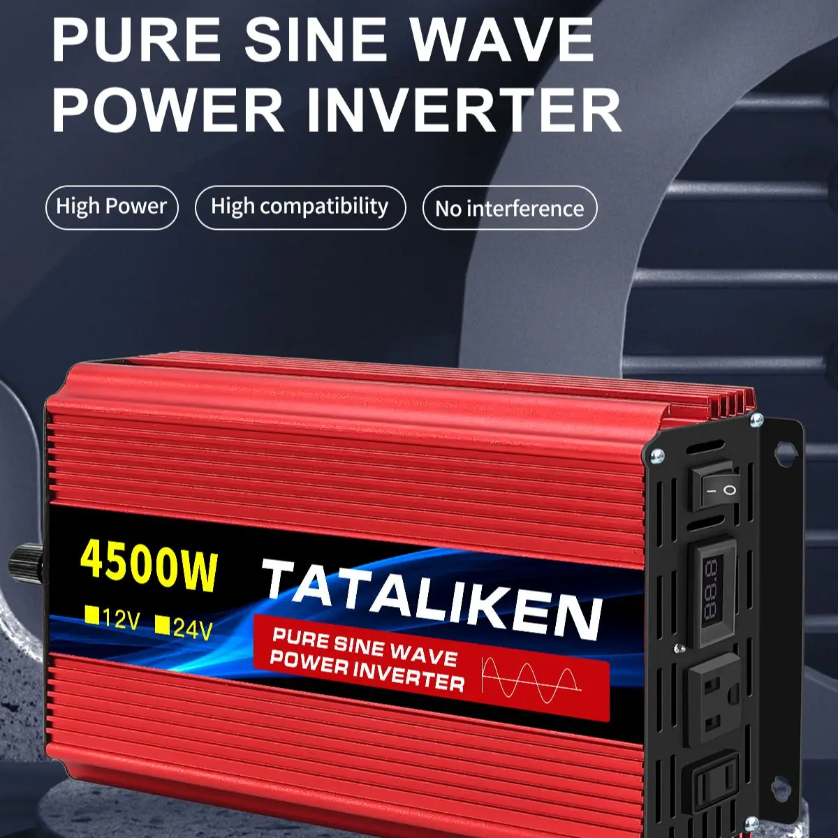

Pure Sine Wave Inverter DC 12V/24V to AC 110V 60HZ LED Voltmeter Converter Transformer 1600W/2500W/3500W/4500W/5000W