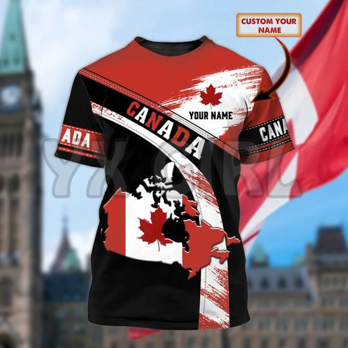 

2022Summer Fashion Men t shirt Personalized Canada Map And Flagr 3D All Over Printed T Shirts Tee Tops shirts Unisex Tshirt
