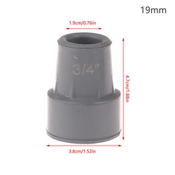 Durable Anti - Slip Rubber Crutch and Cane Tips - Heavy Duty Replacement Pads - 19mm (Gray)