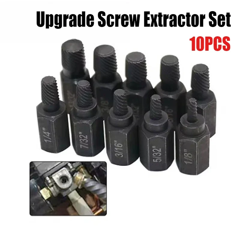 Upgrade Screw Extractor Set, 10Pcs Heavy Duty Hex Head Screw Extractor Set For Rust Damaged Bolts Upgrade Screw Extractor Set, 10Pcs Heavy Duty Hex Head Screw Extractor Set For Rust Damaged Bolts