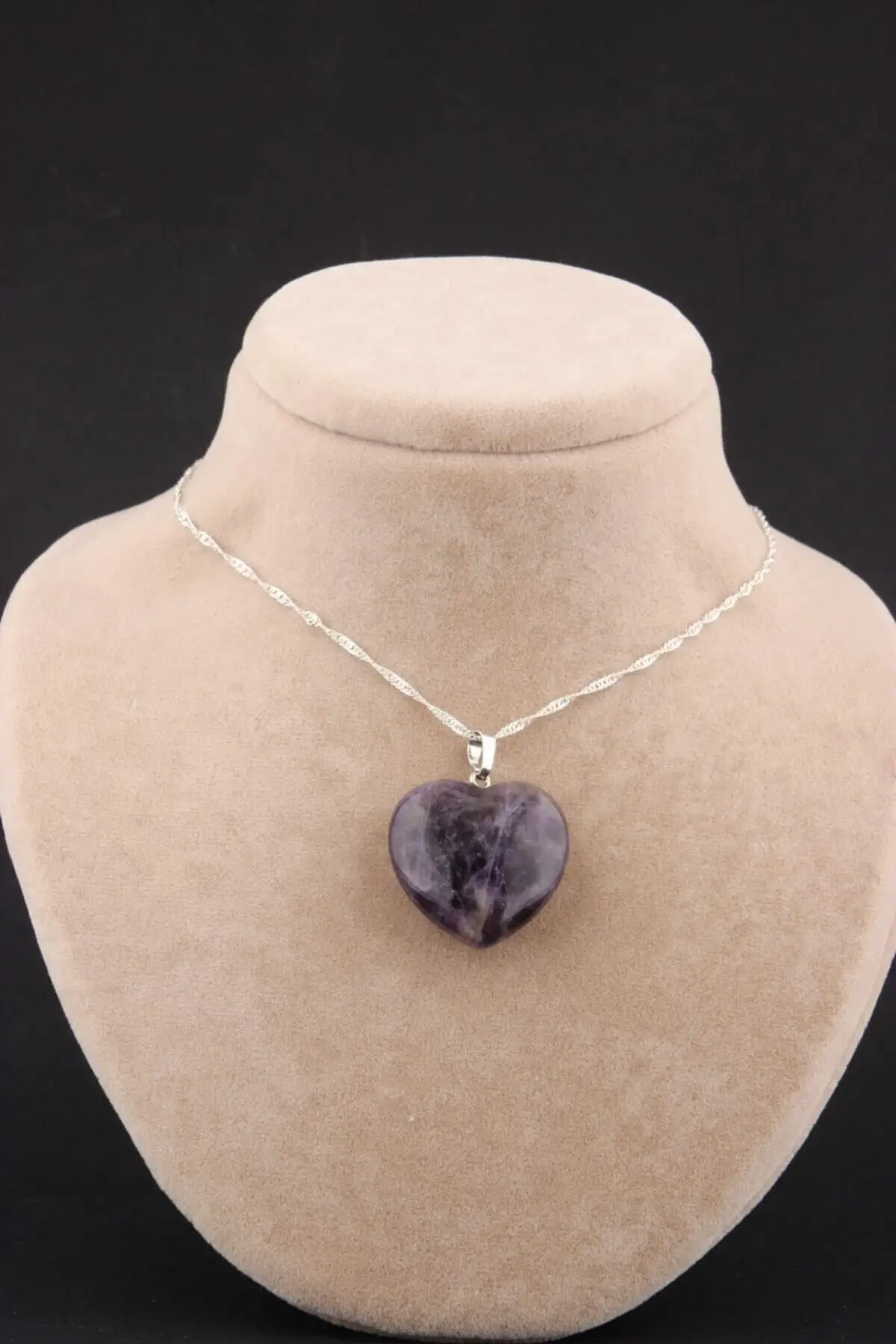 

Natural Stone Necklace-Amethyst Stone Silver Chain Bijouterie Jewelry & Jewelry Accessory