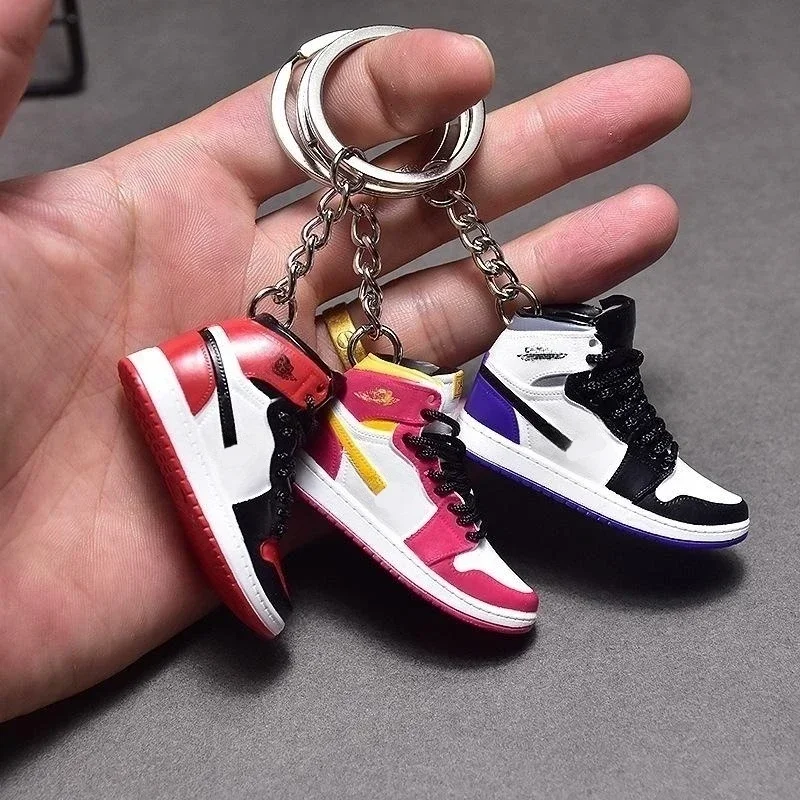 

Creative Three-dimensional Blue Keychain 3D Basketball Keychain Sneaker Pendant Men's Car Key Model Ins Trendy Wholesale