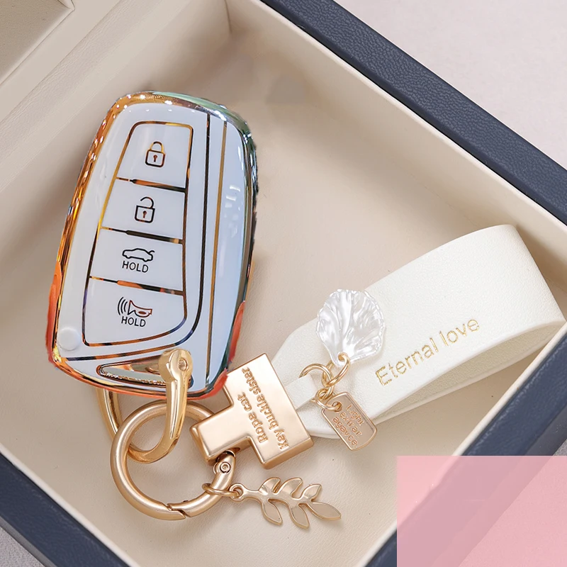 Чехол-брелок из ТПУ для Hyundai передача HG Sedan Genesis G80 Santa Fe 3DM Grand SantaFe 2018 IX45 EQUUS Azera