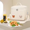 Baby Stroller Nappy Bag Korea Cute Bear Embroidery Flower Mommy Bag Soft Maternity Shoulder Pack Portable Baby Diaper Organizer 4