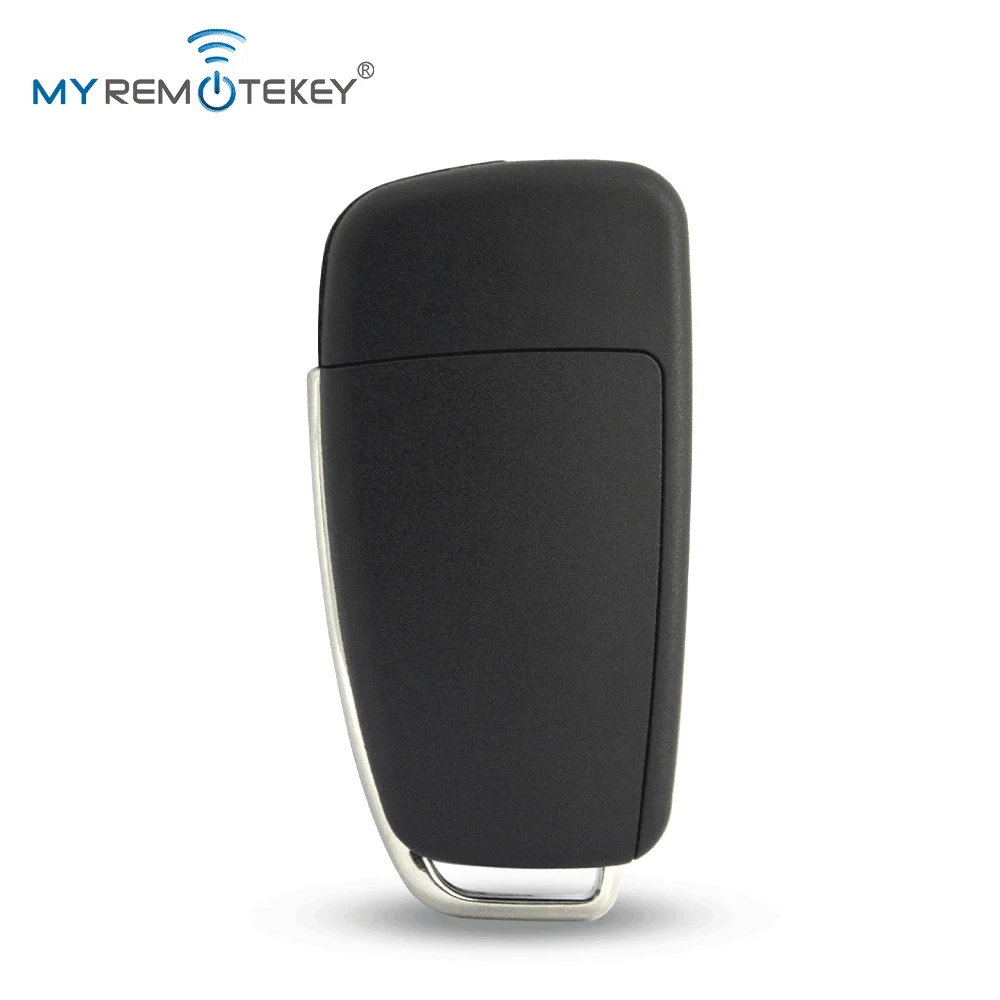 กุญแจรีโมทรถยนต์แบบพับได้ MYREMOTEKEY รุ่น 8P0 837 220 D สำหรับรถยนต์ออดี้ A3 TT ปี 2006 - 2013 ความถี่ 434 MHz ชิป ID48 หัวกุญแจ HU66 3 ปุ่ม 2