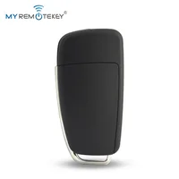 กุญแจรีโมทรถยนต์แบบพับได้ MYREMOTEKEY รุ่น 8P0 837 220 D สำหรับรถยนต์ออดี้ A3 TT ปี 2006 - 2013 ความถี่ 434 MHz ชิป ID48 หัวกุญแจ HU66 3 ปุ่ม 2