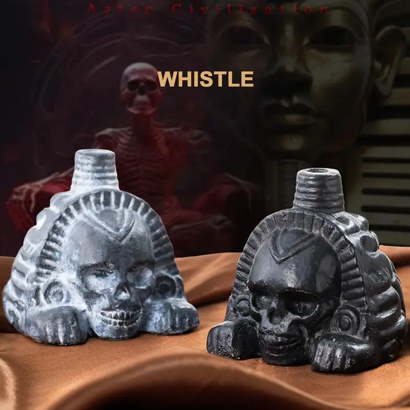 New Authentic Aztec Whistle Loud Spookys Aztec Scary Death Whistle Realistic Human Screaming Ghost War Skull Head
