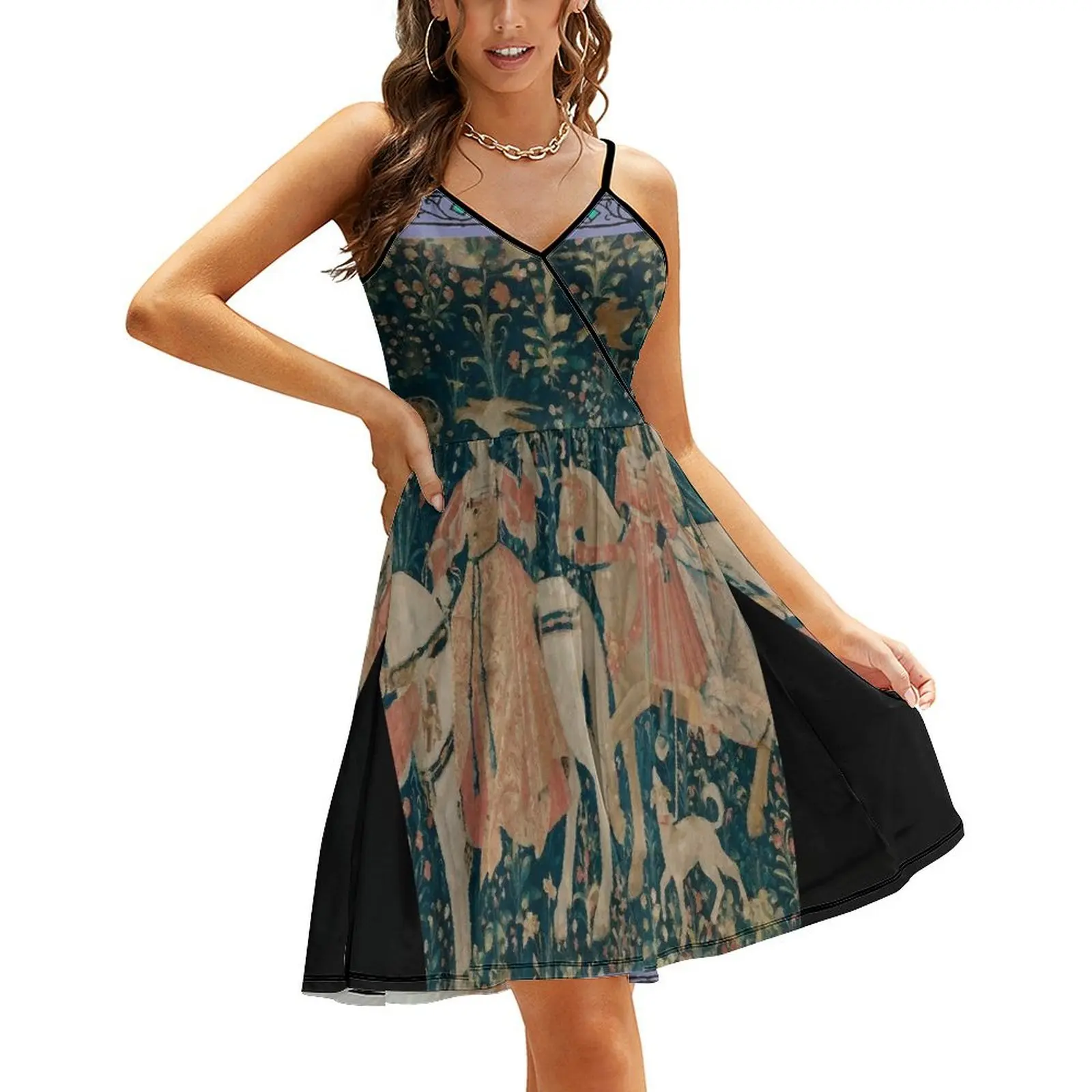 

Medieval Tapestry - the Hawk Hunt Sling Dress elegant dresses for women elegant chic women dresses promotion dresses for women