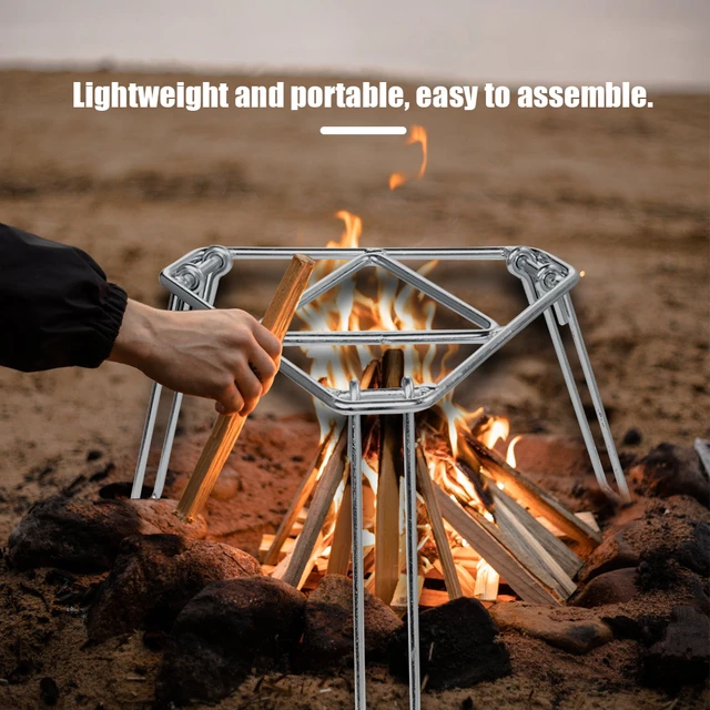 Campfire Rack Grill Grate Camping Coffee Pot Kettle Tripod Stand Outside  Fireplace Cooking Kitchen Equipment Accessories - AliExpress