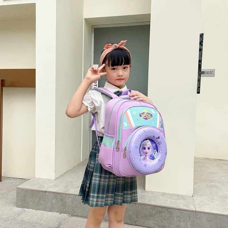 Disney Frozen School bags For Girls Boys Grade 1-3 Spider Man Primary Student Shoulder Orthopedic Backpack Kids Gifts Mochila