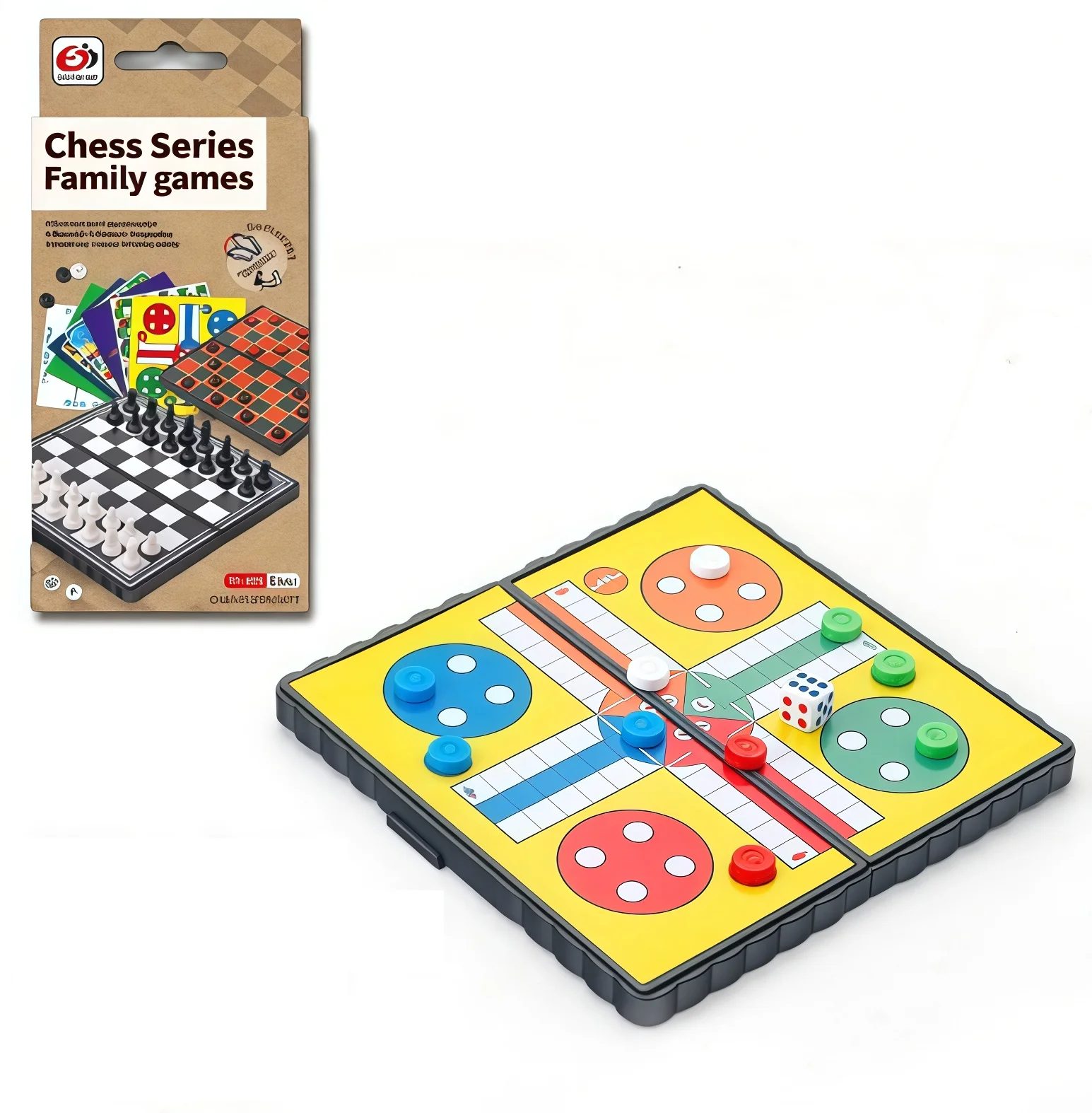 Set da Gioco LUDO Portatile e Pieghevole per 2-4 Giocatori, Ideale per Famiglia, Campeggio, Team Building, Feste, Viaggi, Voli, Gioco da Tavolo - immagine 4