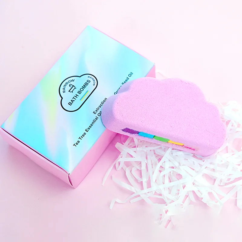 120g Rainbow Cloud Bath Salt Explosive Ball Vivid Color Moisturize Dry Skin Convenient Easy To Carry SPA Accessory