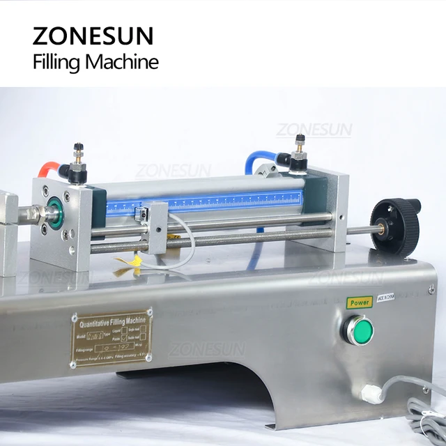 ZONESUN Viscous Liquid & Paste Filling Machine with Conveyor High Precision Pneumatic FillerZS-DTGT1P 4