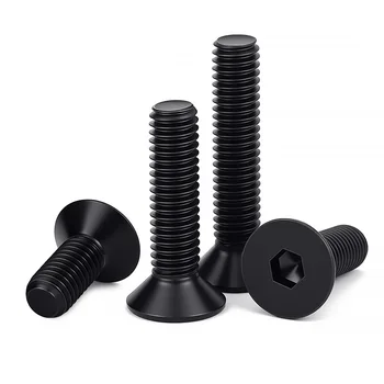 DIN7991 Hexagon Hex Socket Head Flat Countersunk Allen Bolt Screw M2M2.5M3M4M5M6M8M10M12 Black Grade10.9 Steel Hex Socket Bolts